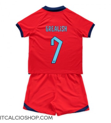 Inghilterra Jack Grealish #7 Seconda Maglia Bambino Mondiali 2022 Manica Corta (+ Pantaloni corti)